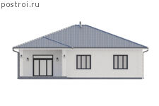 P-101-2P проект коттеджа из пенобетона размером 15 на 17 - вид сзади P-101-2P проект коттеджа из пенобетона размером 15 на 17 - вид сзади