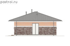 P-106-1P проект коттеджа из пенобетона размером 13 на 12 - вид справа