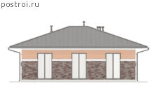 P-106-1P проект коттеджа из пенобетона размером 13 на 12 - вид сзади