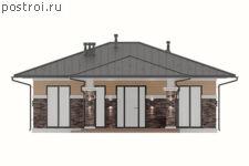 P-130-1P проект коттеджа из газобетона размером 13 на 18 - вид спереди