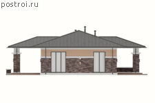 P-130-1P проект коттеджа из газобетона размером 13 на 18 - вид слева