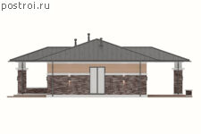 P-130-1P проект коттеджа из газобетона размером 13 на 18 - вид справа