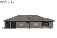 P-136-1P проект дома из газобетона с гаражом размером 14 на 21 - вид справа P-136-1P проект дома из газобетона с гаражом размером 14 на 21 - вид справа