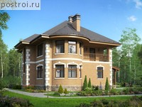 P-166-1P проект двухэтажного дома из пеноблоков размером 11 на 10 