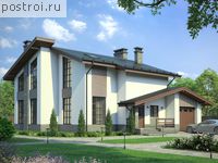 P-192-1P проект одноэтажного коттеджа из пенобетона с мансардой и гаражом размером 12 на 15 