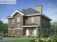 P-198-1K проект двухэтажного коттеджа из кирпича размером 11 на 13