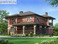 P-198-1P проект трехэтажного коттеджа из пенобетона размером 12 на 13