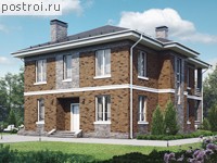 P-199-1P проект двухэтажного коттеджа из пенобетона размером 11 на 14