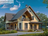 P-224-1P проект двухэтажного коттеджа из газобетона размером 13 на 14 
