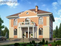 P-280-1P проект двухэтажного дома из пеноблоков размером 16 на 15 