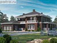 P-304-1P проект двухэтажного коттеджа из пенобетона размером 22 на 19