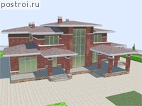 P-345-1P проект двухэтажного дома из пенобетона размером 24 на 19