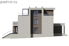 P-435-1P проект дома из газобетона с цоколем размером 18 на 26 - вид слева P-435-1P проект дома из газобетона с цоколем размером 18 на 26 - вид слева
