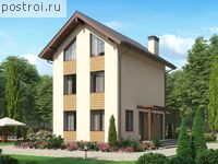 R-130-1P проект двухэтажного дома из газобетона с мансардой размером 9 на 6 