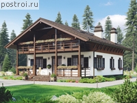 R-135-1P проект одноэтажного дома из газобетона с мансардой размером 10 на 14 