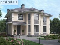 R-158-1P проект двухэтажного коттеджа из пеноблоков размером 12 на 12 