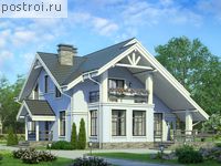 R-184-1P проект одноэтажного дома из пеноблоков с мансардой размером 12 на 13 