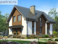 R-190-1P проект одноэтажного коттеджа из пенобетона с мансардой размером 12 на 9 