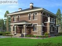 R-192-1K проект двухэтажного коттеджа из кирпича размером 11 на 12 