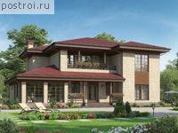 R-194-1P проект двухэтажного коттеджа из пенобетона размером 14 на 17 