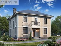 R-195-1K проект двухэтажного коттеджа из кирпича размером 11 на 14 