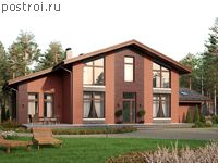 R-196-1P проект одноэтажного коттеджа из пенобетона с мансардой размером 12 на 15 