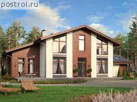 R-196-2P проект двухэтажного коттеджа из пенобетона размером 15 на 12 