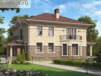 R-206-1P проект двухэтажного дома из пенобетона размером 13 на 15 