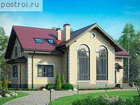 R-223-1P проект двухэтажного коттеджа из газобетона размером 16 на 13 