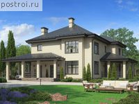 R-245-1P проект двухэтажного дома из газобетона размером 14 на 12 