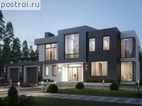 R-251-1K проект двухэтажного коттеджа из кирпича с гаражом размером 22 на 9