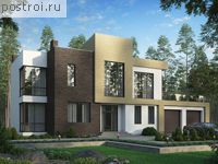 R-279-1K проект двухэтажного дома из кирпича с гаражом размером 22 на 10 