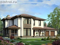 R-282-1P проект двухэтажного дома из пеноблоков с гаражом размером 22 на 12