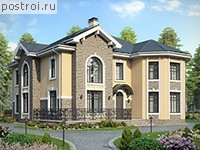 R-350-1P проект двухэтажного дома из пенобетона с мансардой размером 14 на 16 