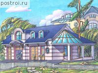 S-204-1K проект двухэтажного дома из кирпича с гаражом размером 7 на 19 