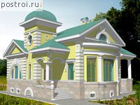 S-252-1K проект одноэтажного дома из кирпича с цоколем размером 13 на 12 