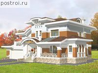 S-264-1K проект двухэтажного дома из кирпича с гаражом размером 12 на 18 