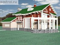 S-308-1K проект двухэтажного коттеджа из кирпича с гаражом размером 13 на 27 