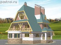S-381-1K проект двухэтажного дома из кирпича с мансардой размером 17 на 10 