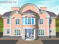 S-454-1K проект двухэтажного дома из кирпича с цоколем размером 15 на 16 