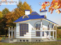 S-488-1P проект двухэтажного дома из газобетона с цоколем размером 19 на 13 