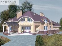 S-535-1K проект двухэтажного дома из кирпича с цоколем размером 18 на 24 