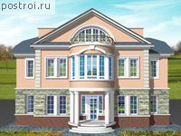 S-576-1K проект двухэтажного дома из кирпича с цоколем размером 14 на 16 