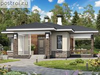 T-083-1P проект одноэтажного дома из пеноблока размером 12 на 13 