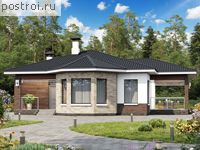 T-092-1P проект одноэтажного коттеджа из пеноблока размером 14 на 11