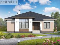 T-097-1P проект одноэтажного коттеджа из пеноблока размером 13 на 12 