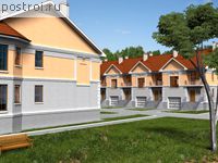 T-1068-1K проект двухэтажного коттеджа из кирпича с цоколем и гаражом размером 14 на 8 