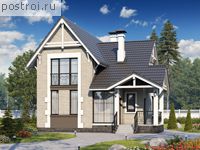 T-110-2P проект одноэтажного коттеджа из пенобетона с мансардой размером 11 на 8 