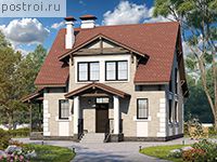 T-114-2P проект двухэтажного коттеджа из пенобетона размером 10 на 10 