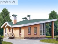 T-116-1K проект одноэтажного коттеджа из кирпича размером 11 на 11